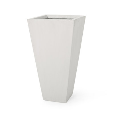 Outdoor Modern   Small Cast Stone Planter, 