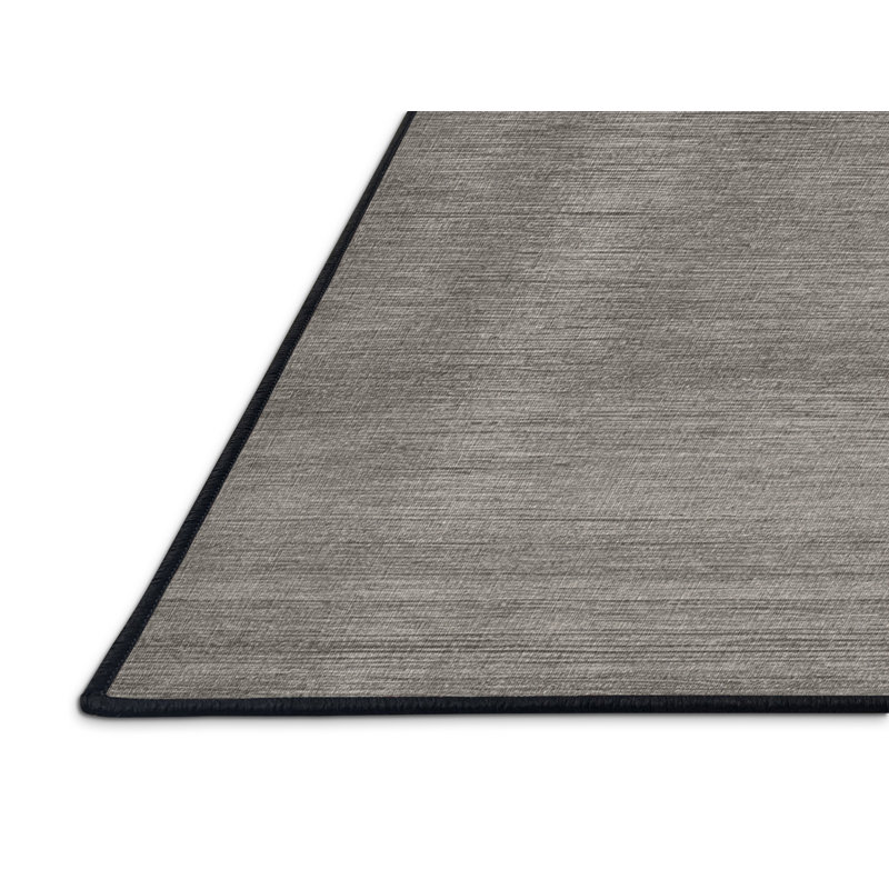 Tapis noir uni lavable à la machine, Rectangulaire 2 pi x 3 pi