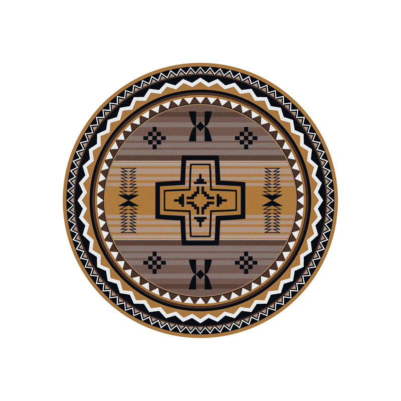 Marvine Southwestern Indoor Rug, Round 8'