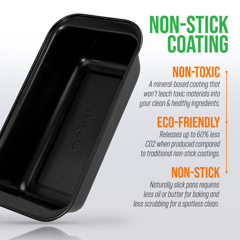 NutriChef Black Carbon Steel Non-Stick Loaf Pan