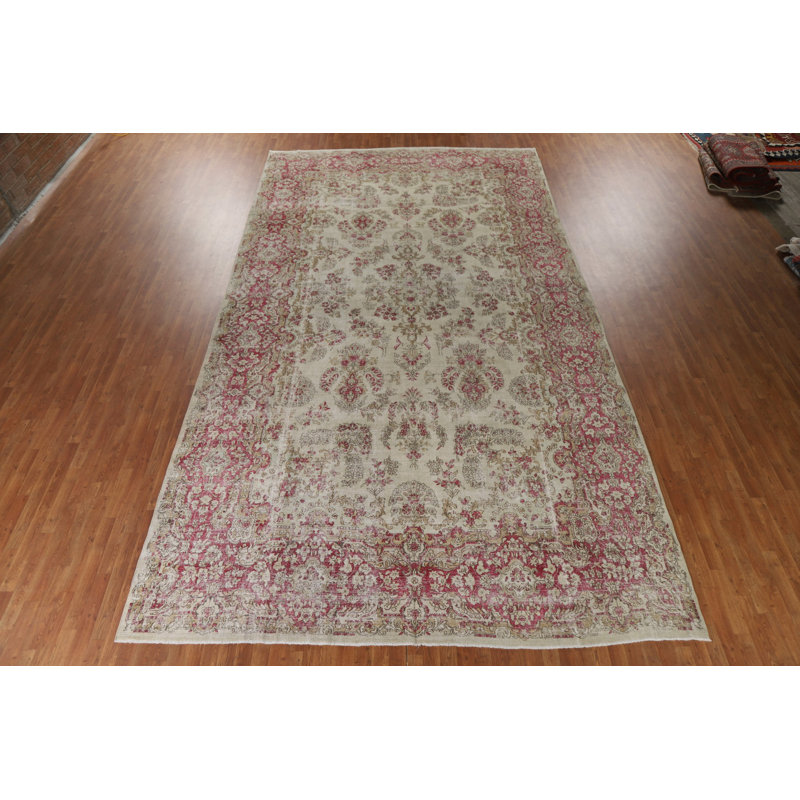Tapis traditionnel pré-1900 à teinture végétale 10 x 18