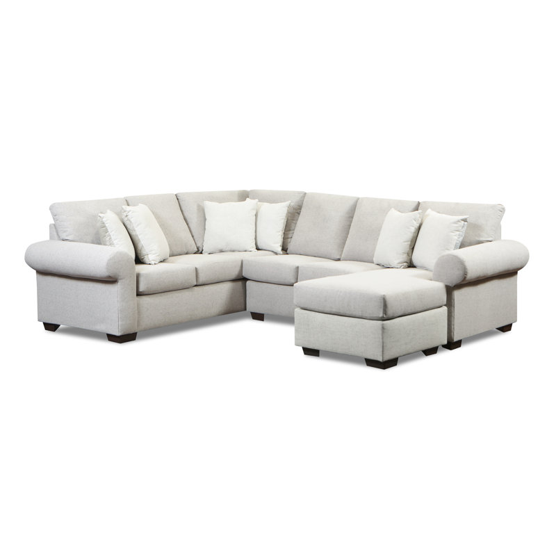Canapé modulaire de coin avec repose-pieds de 95 po Erlon, gris