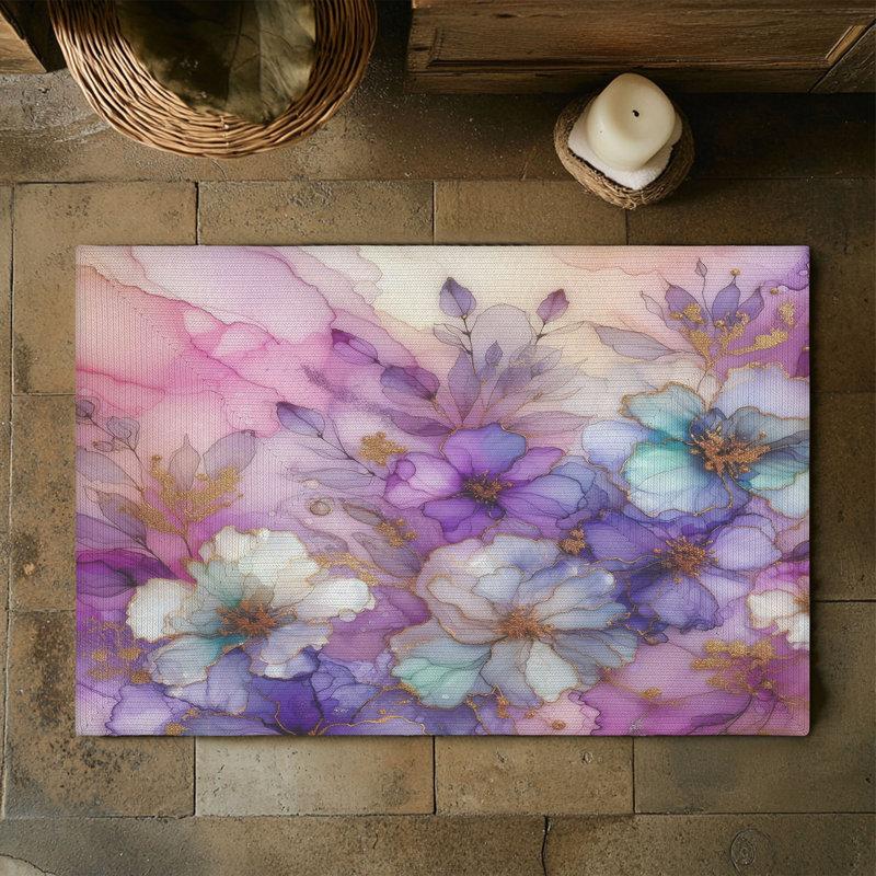 Tapis tressé lilas scintillant, Rectangulaire 3 pi x 5 pi