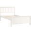 Lit plateforme blanc en bois massif avec tête de lit pour tête de lit simple et stabilité