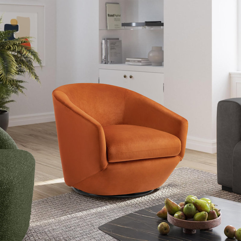 Aunna Upholstered Swivel Barrel Chair