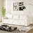 Classic 3-in-1 Convertible Sleeper Sofa with Faux Leather and Nailhead Trim