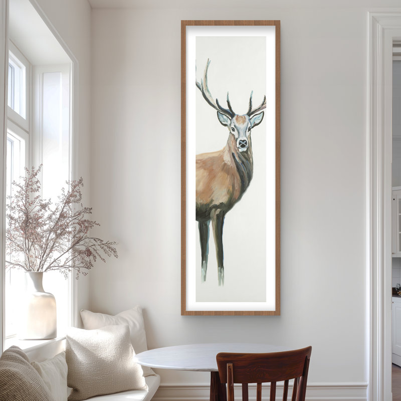 Cerf - reproduction encadrée mat pour décoration intérieure | Art animalier