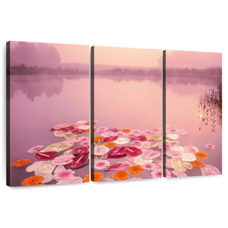 Alvord Floral Pink Lake, 48" H x 74" W