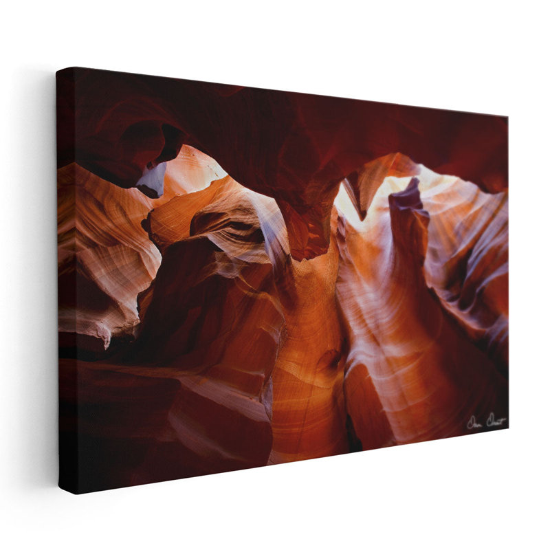 Soleil brille à travers le canyon VII - reproduction d'art sur toile, H 40 po x l 60 po
