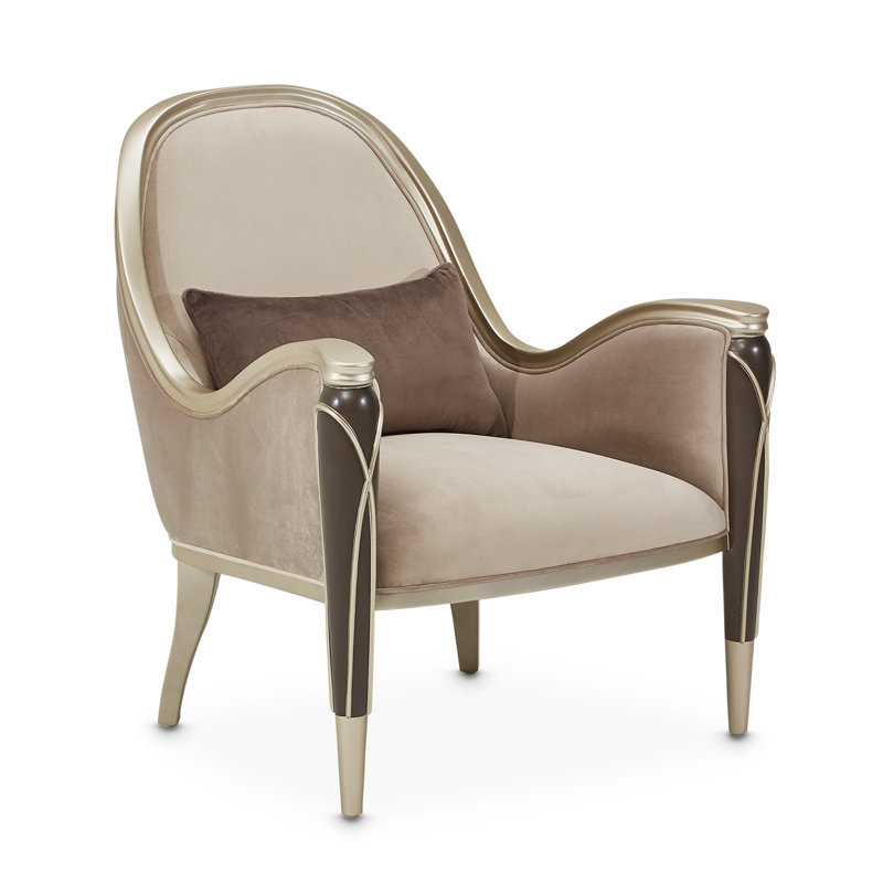 Villa Cherie 31'' Wide Armchair, Porcini Velvet