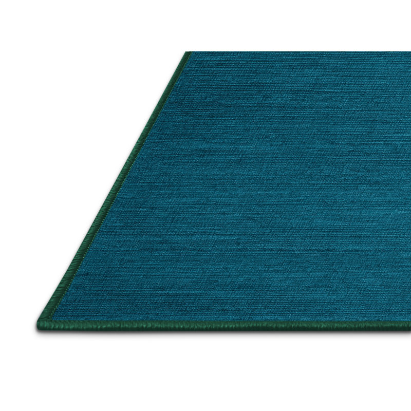 Machine Washable Solid Green Area Rug