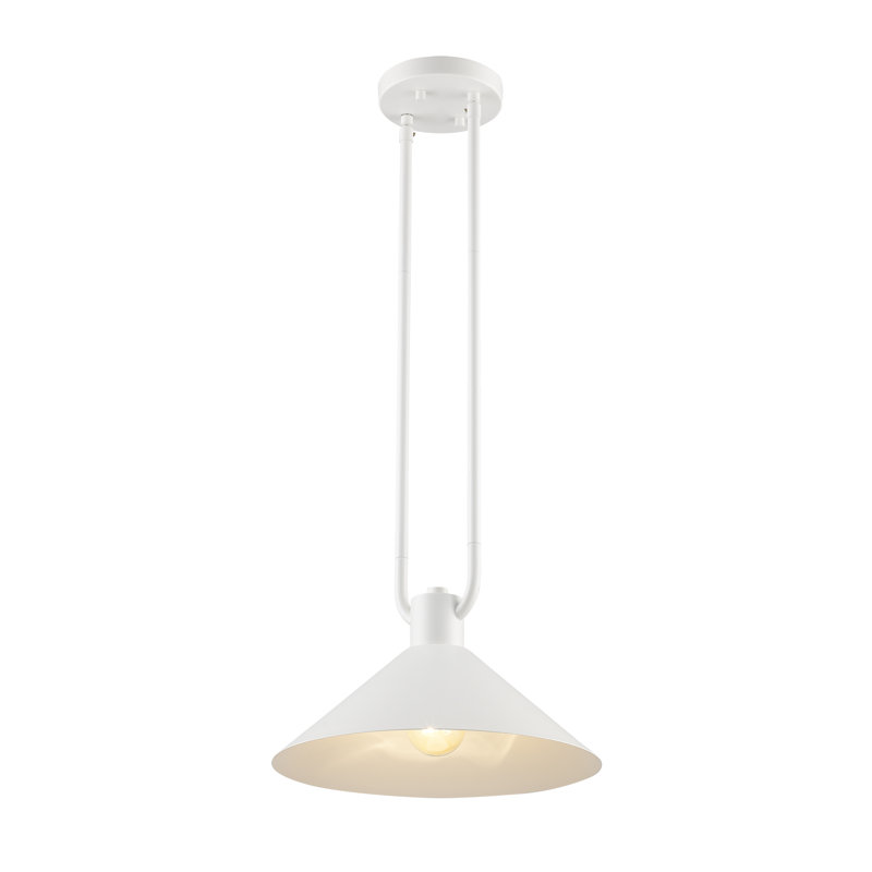 Luminaire suspendu industriel Fayra, H 11,75 po x l 17 po x P 17 po, Blanc