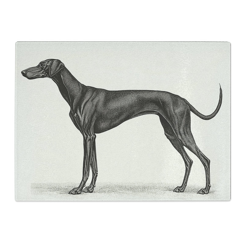 Greyhound Design  Glass Chopping Board