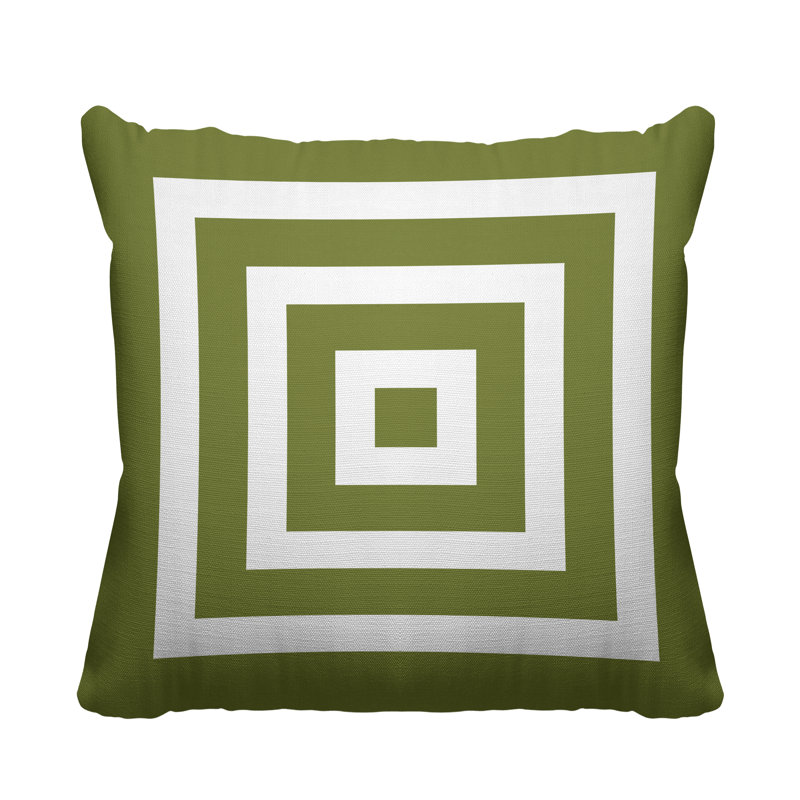 Coussin décoratif intérieur / extérieur Luella, L 17 po x H 17 po, Vert olive