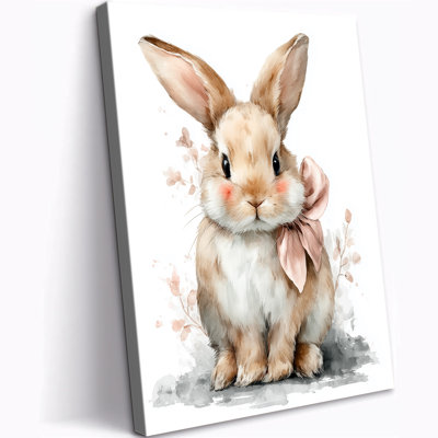  Art mural sur toile de lapin, estampe de lapin de Pâques, œuvre de lapin rétro, peinture pastorale inspirante