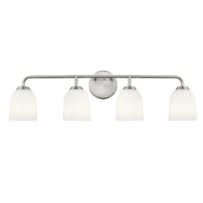 Millennium Lighting Norah 4 Light Vanity with Opal Ribbed Glass Shade