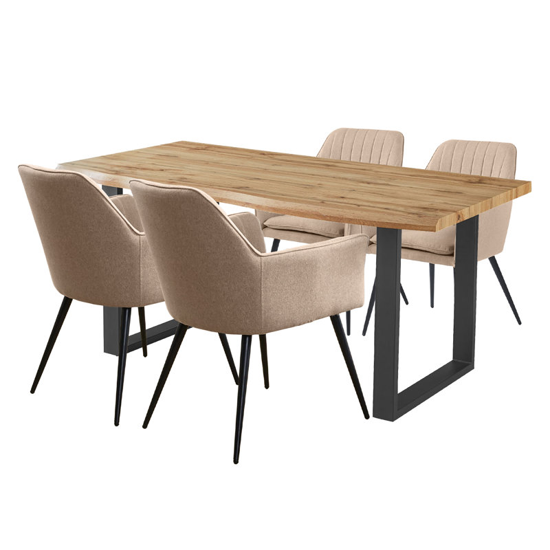 Mose 4 - Person Dining Set, Brown