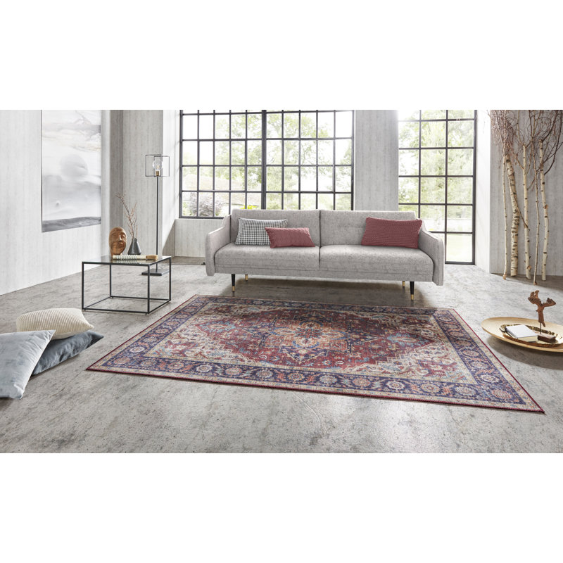 Anthea Tufted Plum Red Rug, Rectangle 200 x 290cm