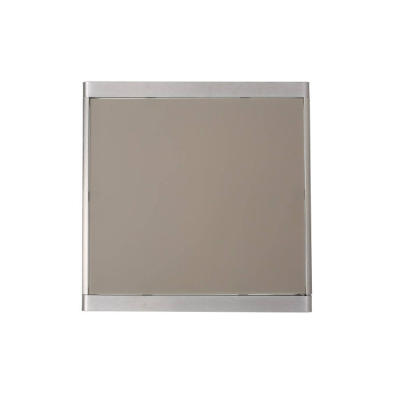 Outdoor 43" Bar Table - Aluminum Frame, Glass Top, Grey Finish