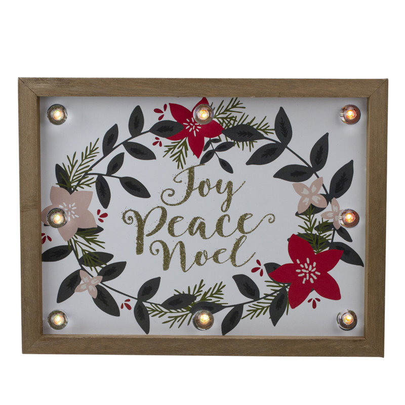 Plaque murale de Noël en bois 11,8 "Joy Peace Noel"
