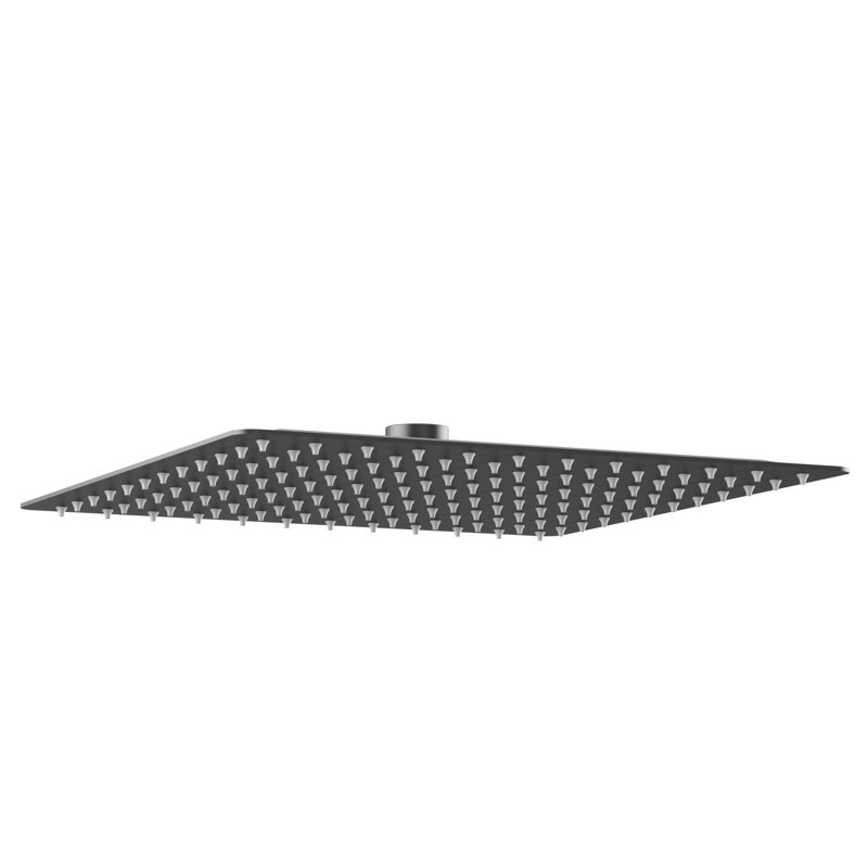 12-inch Single-Spray Square Rain Shower Head, Matte Black