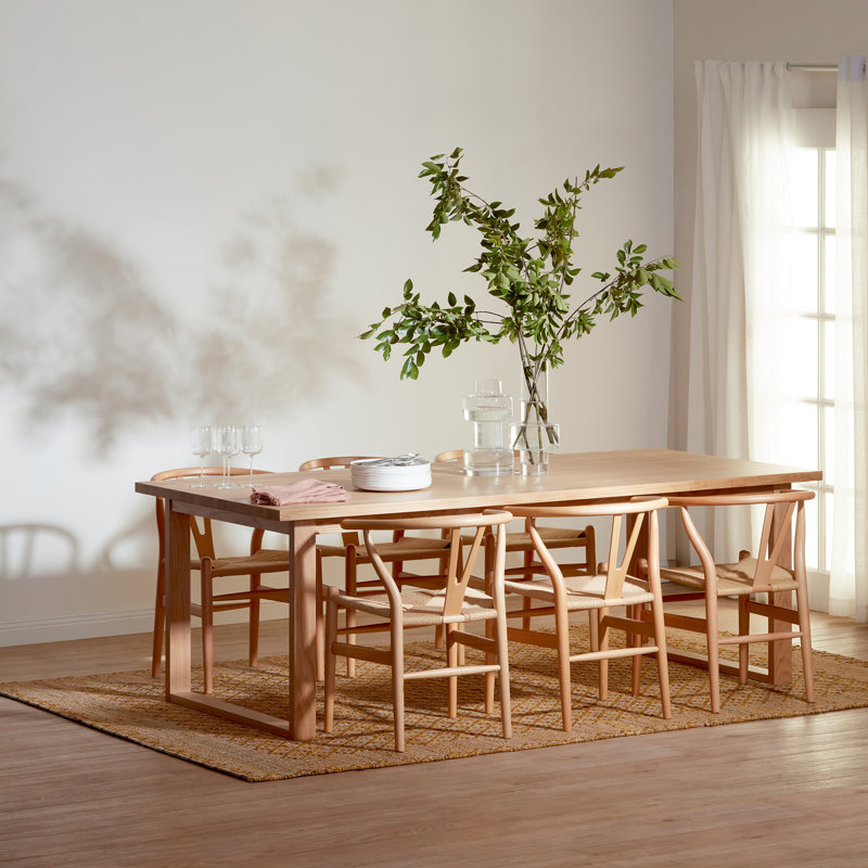 Ski-Leg Oak Solid Wood Base Dining Table