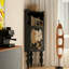 Armoire de coin noire en bois massif