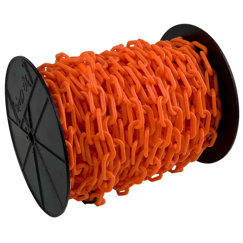 Enrouleur de chaîne en plastique, H 2,12 po x l 1200 po x P 0,29 po, Orange trafic
