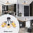 5-Light Semi Flush Mount Ceiling Light, Modern Branch Design Industrial Fixture, Matte Black Metal Frame with Amber Glass Globes, 20.5" Wide, E26 Sockets