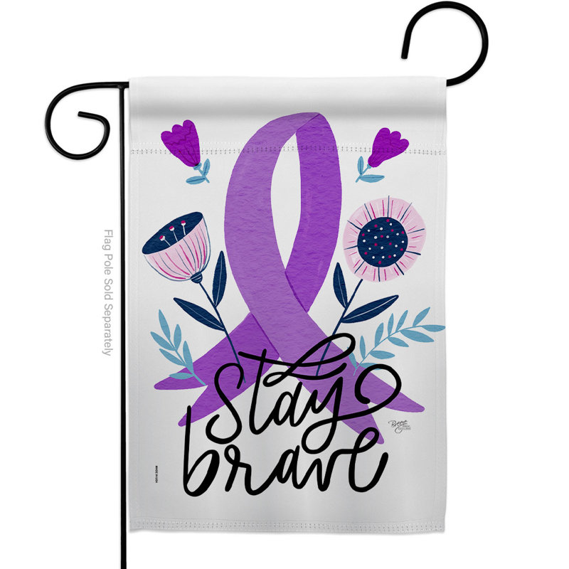 Drapeau de jardin en polyester 19 x 13 po Stay Brave