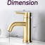 Robinet de salle de bain à un trou - Design moderne, or brossé, acier inoxydable, débit de 1,2 gallon par minute, installation simple pour les robinets, température et débit d'eau réglables, fixation sur le comptoir-124831601
