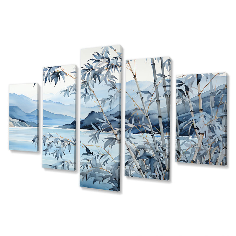 «Blue Bamboo Tranquility I - China Art», art mural multi-toile