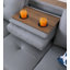 Canapé modulaire en L gris avec repose-pieds en similicuir gris-130226314