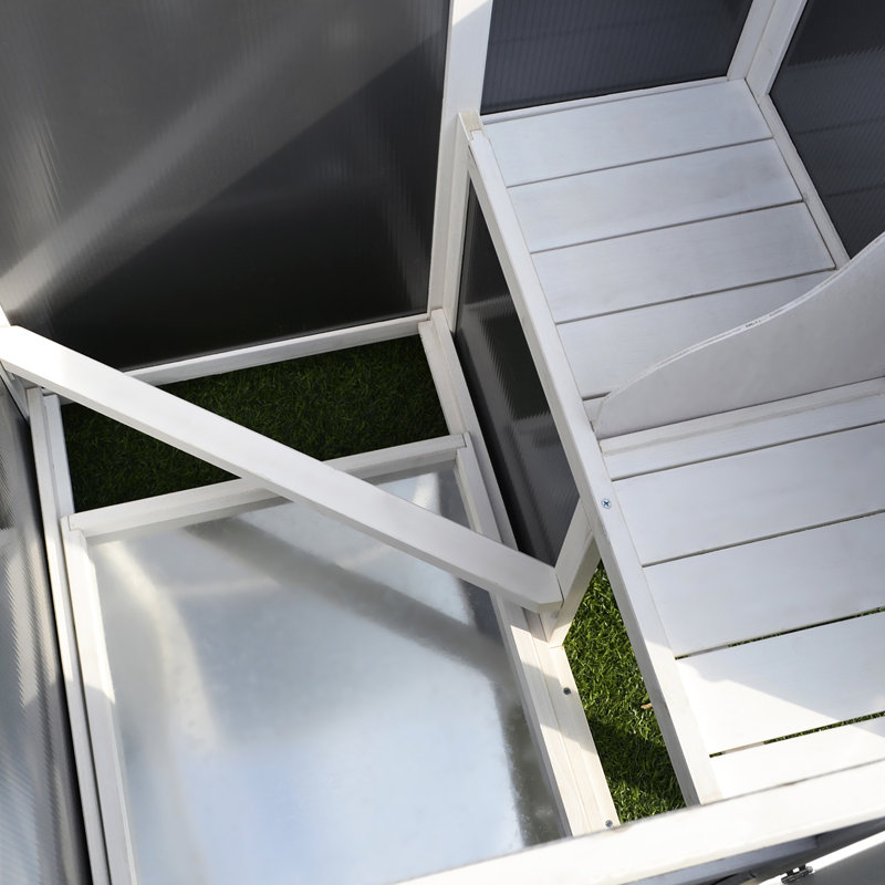 Poulailler de 63 po, en bois avec aire de nidification et nichoir, sécuritaire pour la zone de poulailler, toit imperméable, bois, vaste espace