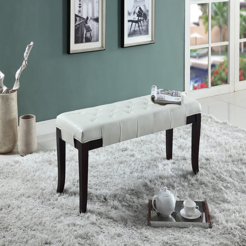 Banc de repose-pieds Linon, Blanc