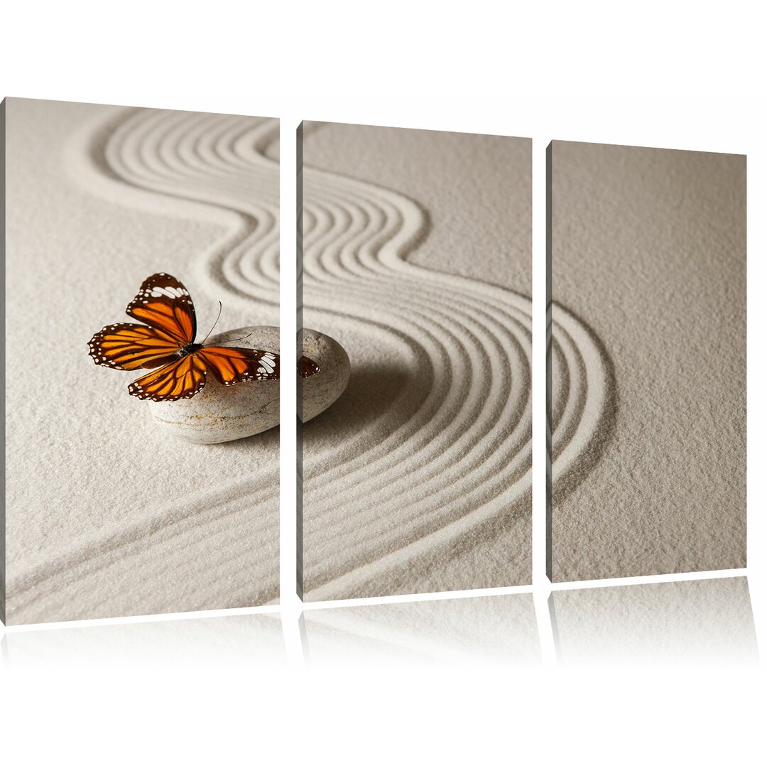 3-tlg. Leinwandbilder-Set Zen schmetterling, Fotodruck