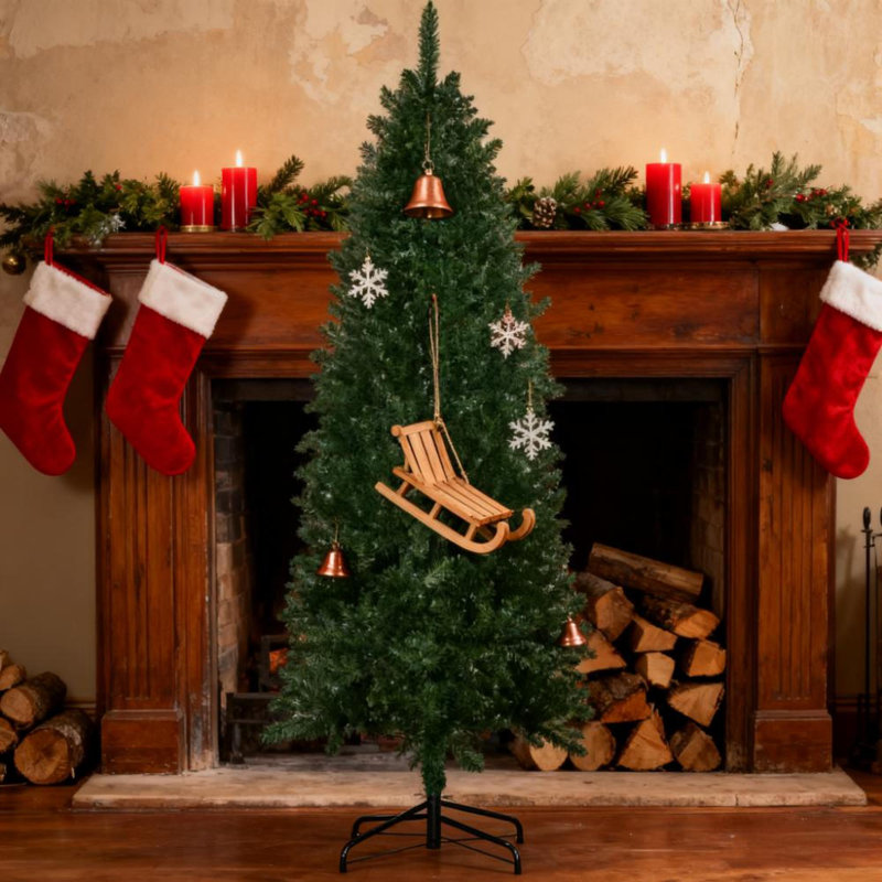 Arbre de Noël en métal peu encombrant, embouts de branches réalistes pour la décoration intérieure