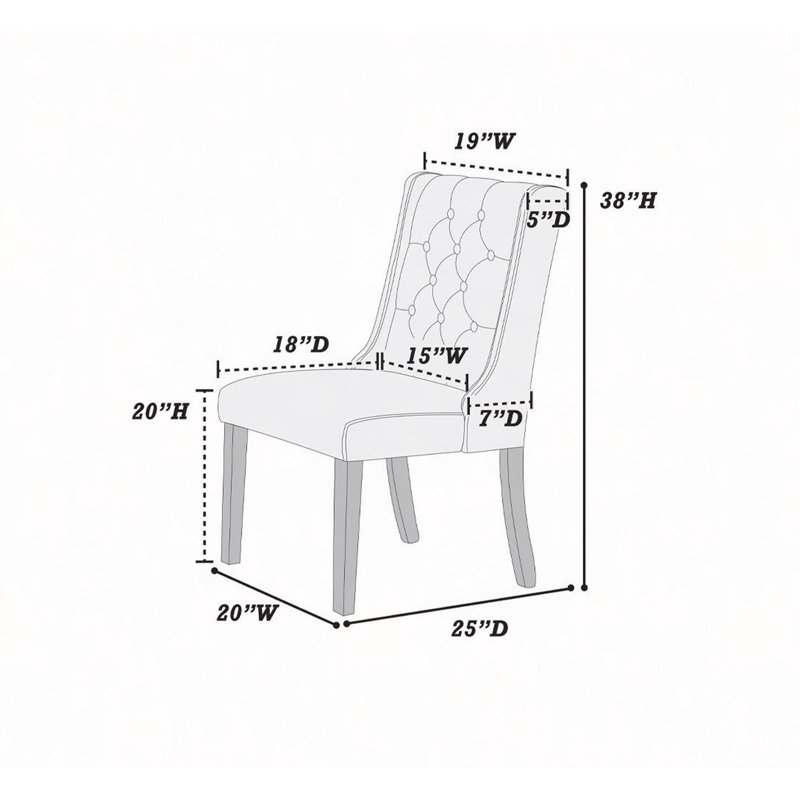 Tissu / Polyfibre Ensemble de 2 chaises capitonnées en frêne