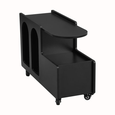 Mobile End Table With Lockable Wheels And Storage Drawer