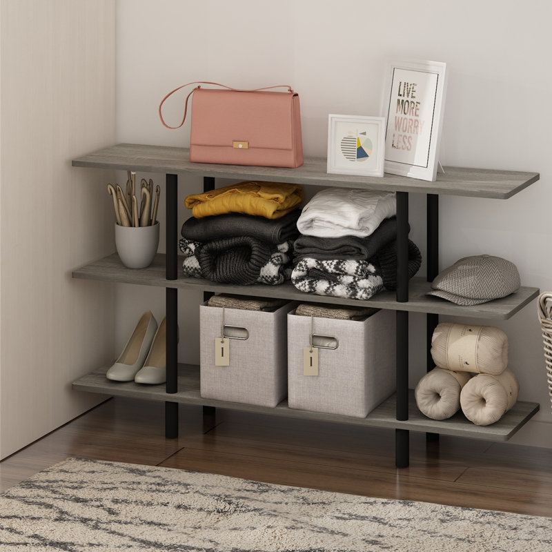 Rosamaria 71cm H x 120cm W Plastic Etagere Bookcase, French Oak Grey