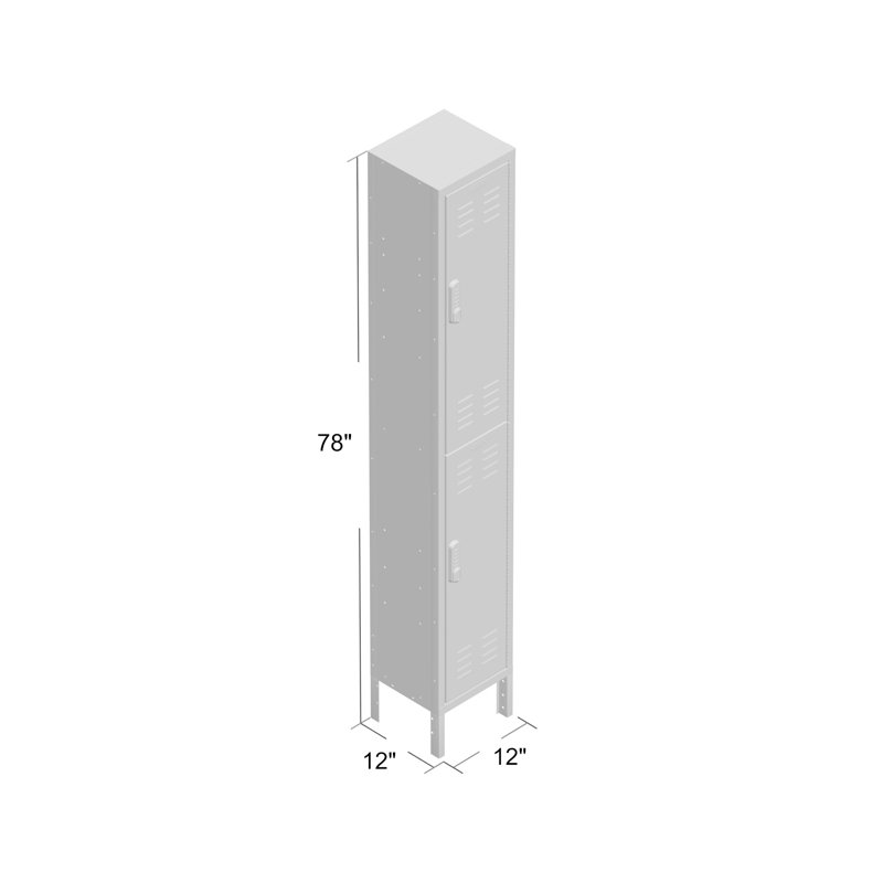 Casier large 2 niveaux 1 DigiTech, L 12 po x P 12 po x H 78 po