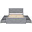 Lit plateforme en bois avec quatre tiroirs de rangement et pieds de soutien-1133904198-1133904194