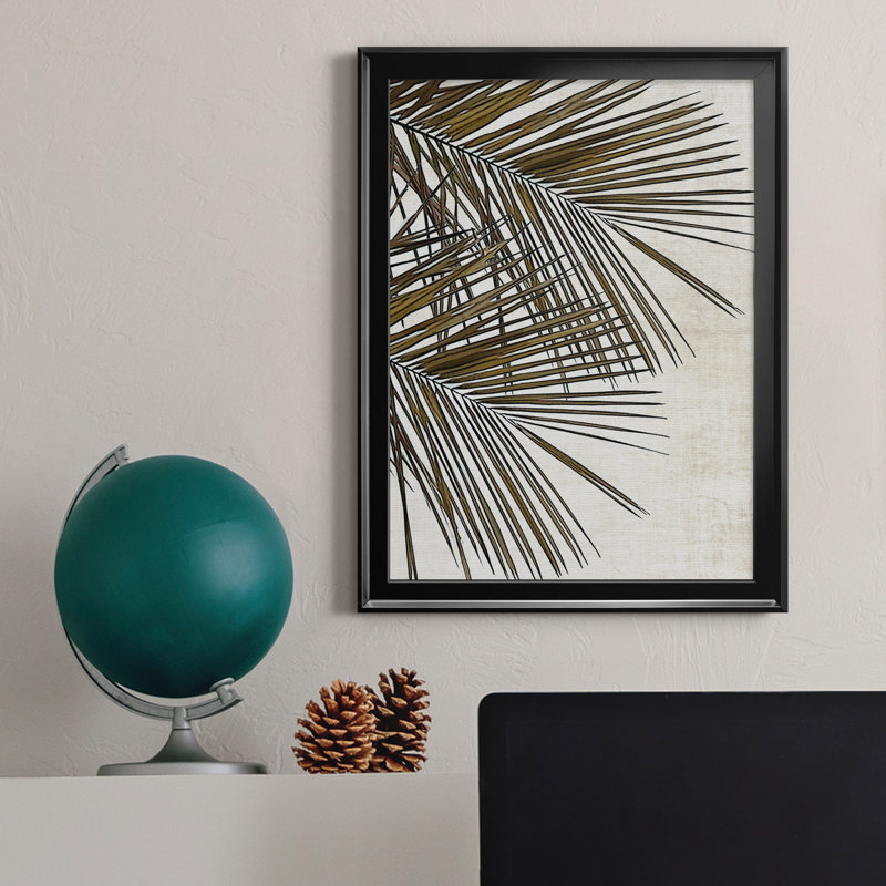 Palm I - peinture sur toile encadrée, H 18,5 po x l 24,5 po x P 1,5 po, Cadre noir