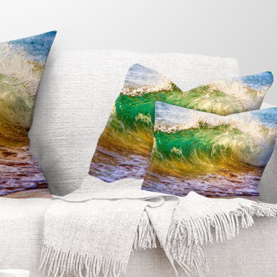 Photography Calm Beach and Tropical Sea Pillow