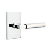 Round Privacy (Bed & Bath) Door Lever with Rectangle Rosette