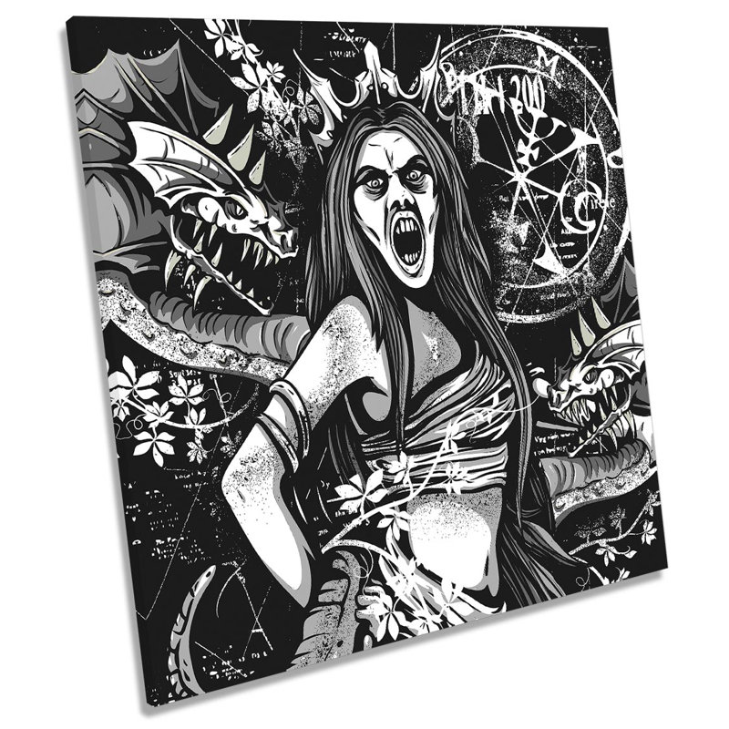 Devil Woman Horror - Wrapped Canvas Print, 60cm H x 60cm W x 2cm D