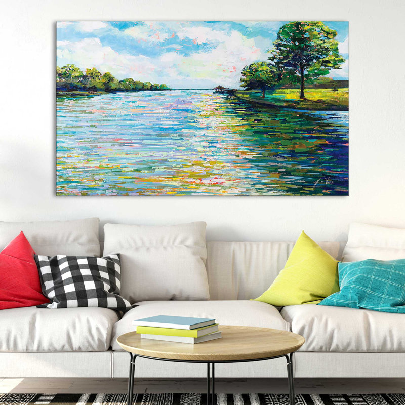 " Lake View " by Jeanette Vertentes, Wrapped Canvas, 24" H x 40" W x 1.5" D