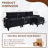 Modular Sectional Sofa, Corduroy U-Shape Sectional Couch With 2 Movable Ottoman For Living Room-766623837