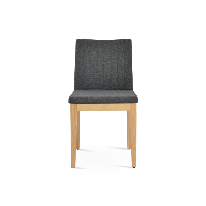 Chaise en bois Zeyno, Gris foncé