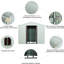 Édifice de rangement extérieur en métal blanc de 8 pi x 4 pi - structure en fer galvanisé, évents perforés, portes coulissantes avec cadenas, remise de fabrication sans effort, construction robuste, évents pour une circulation d'air efficace,